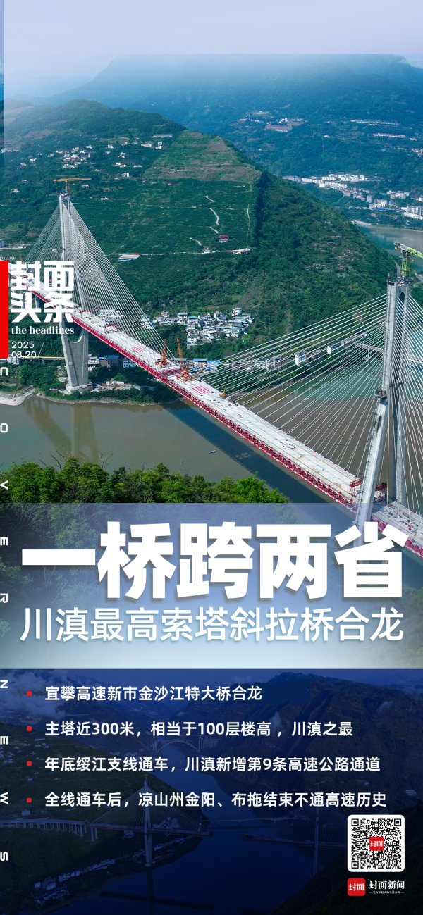 达人配资 百米高空毫米级合龙！川滇最高索塔斜拉桥通车倒计时 两省第9条高速通道将贯通丨封面头条